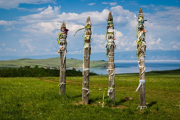 Buryat totems on Olkhon Island, Lake Baikal